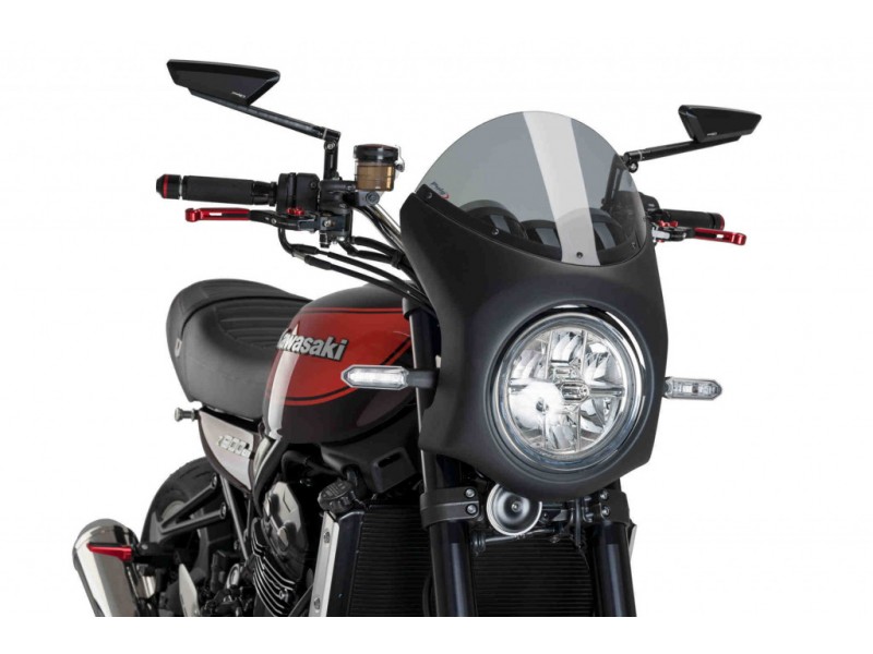 Windshield PUIG SEMI-FAIRING 9595H matt black smoke