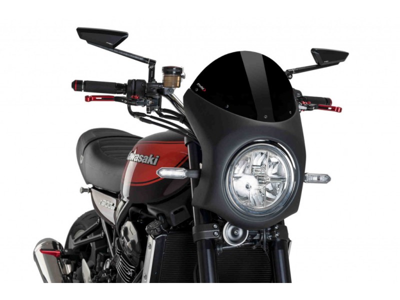 Windshield PUIG SEMI-FAIRING 9595N matt black Negru