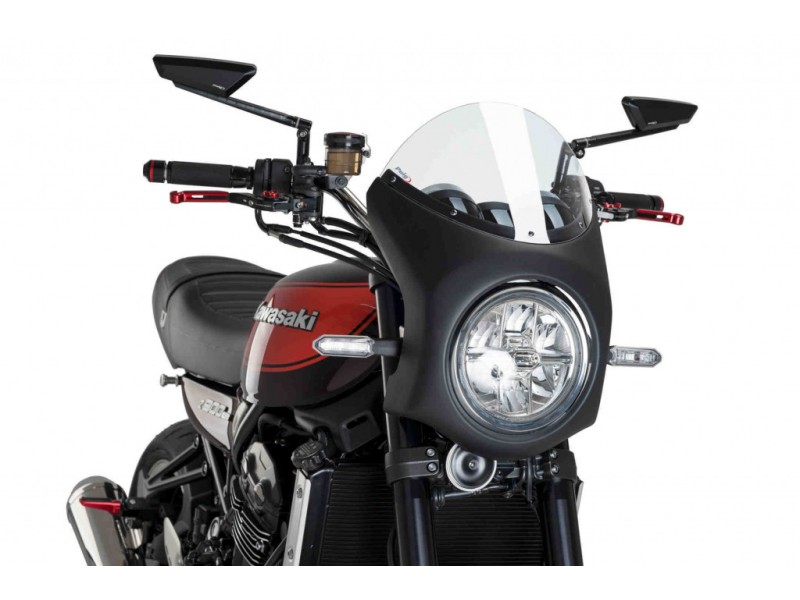 Windshield PUIG SEMI-FAIRING 9595W matt black transparent