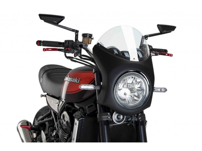 Windshield PUIG SEMI-FAIRING 9596W carbon look transparent