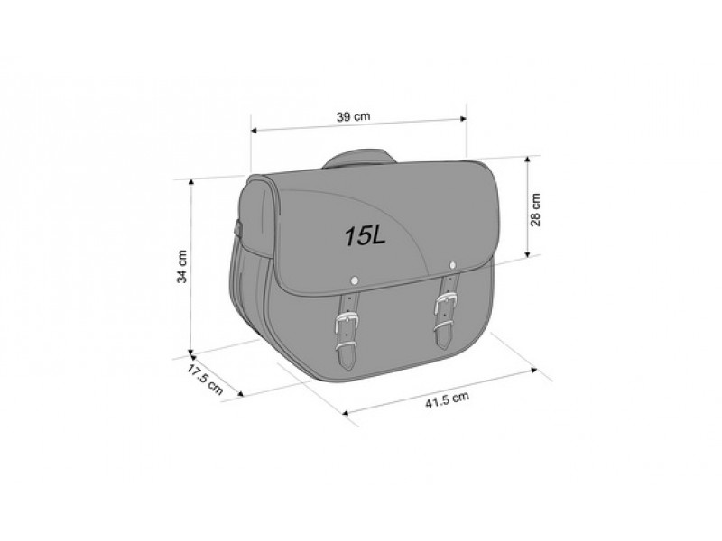 Leather saddlebag CUSTOMACCES SANT LOUIS AP0001N Negru dreapta