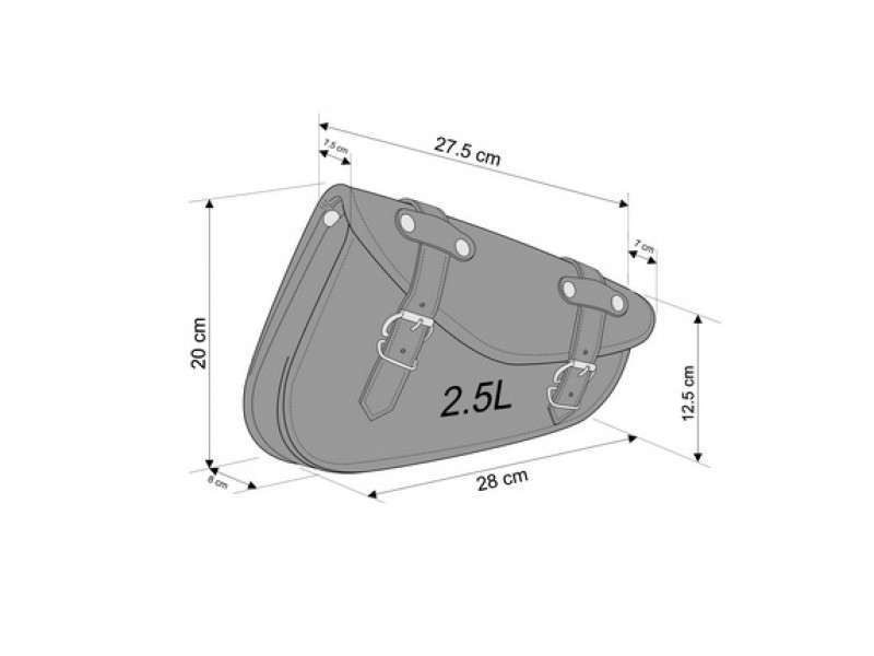 Leather saddlebag CUSTOMACCES DETROIT AP0002N Negru dreapta