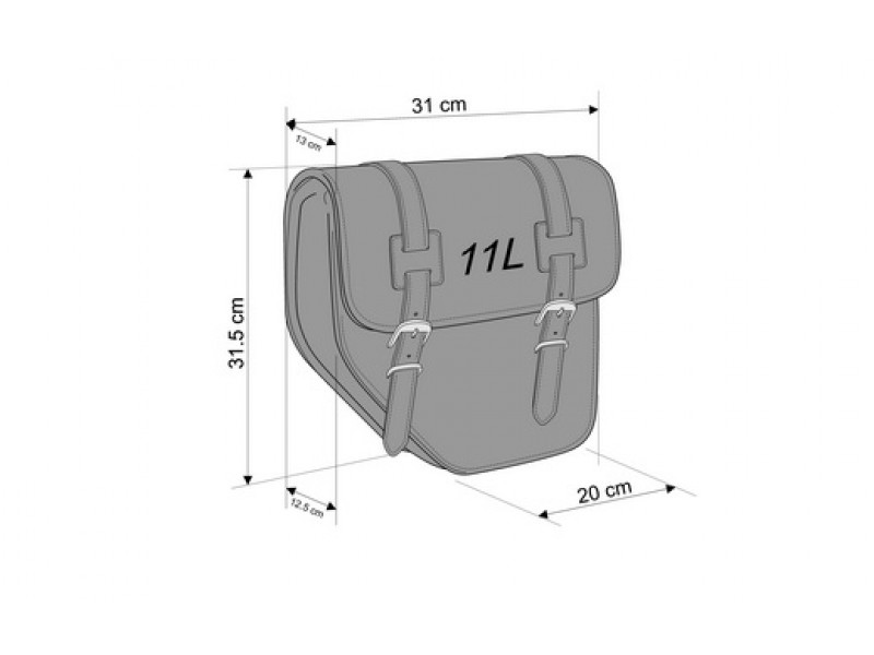 Leather saddlebag CUSTOMACCES IBIZA AP0006N Negru dreapta
