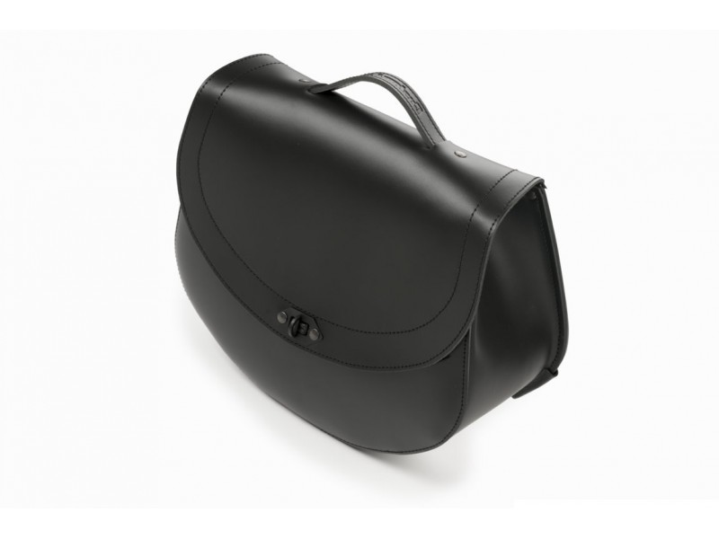 Leather saddlebag CUSTOMACCES HD AP0009N Negru stanga