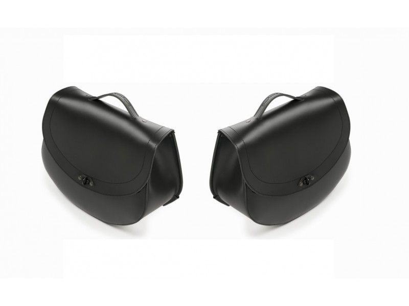 Leather saddlebag CUSTOMACCES HD AP0009N Negru stanga