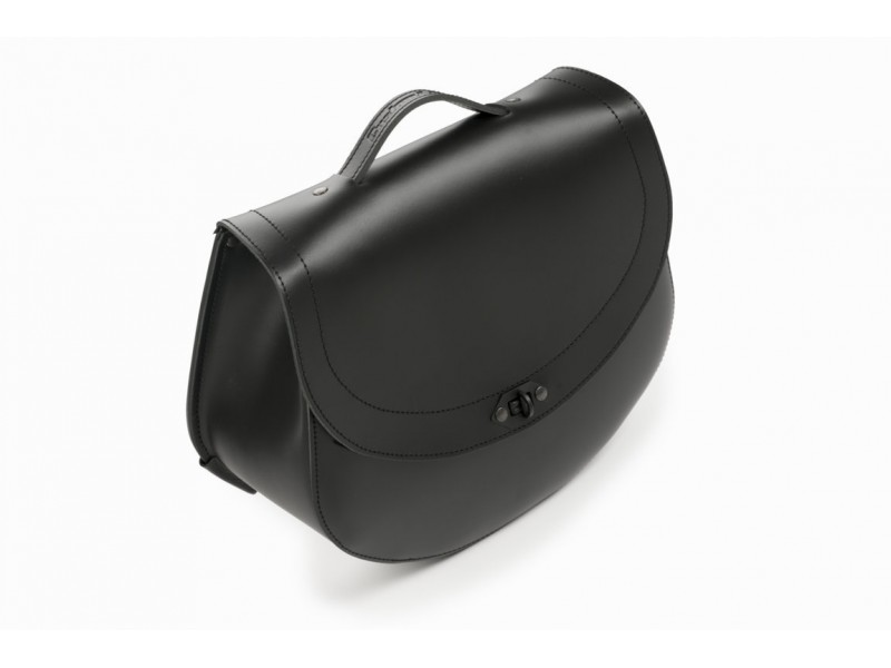 Leather saddlebag CUSTOMACCES HD AP0009N Negru stanga