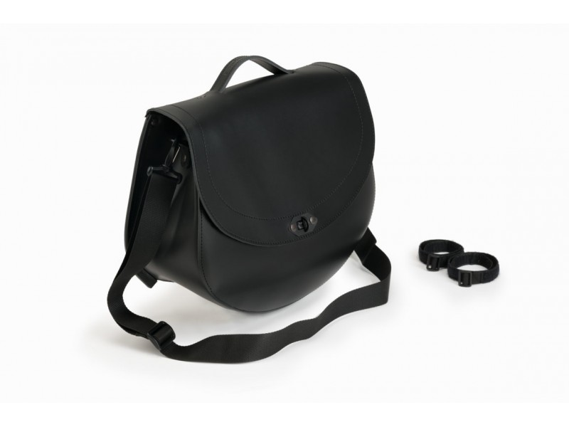 Leather saddlebag CUSTOMACCES HD AP0009N Negru stanga