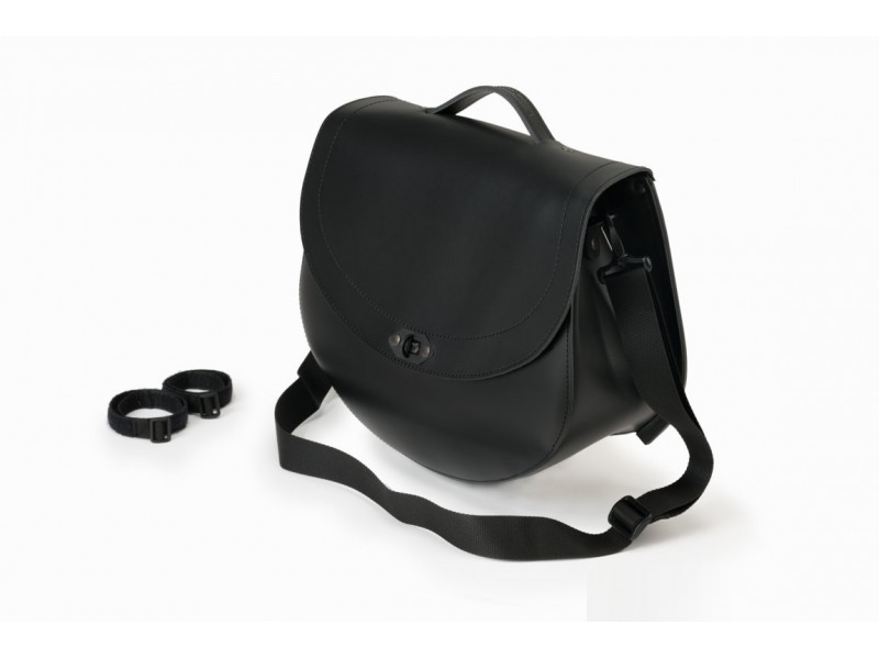 Leather saddlebag CUSTOMACCES HD AP0009N Negru stanga