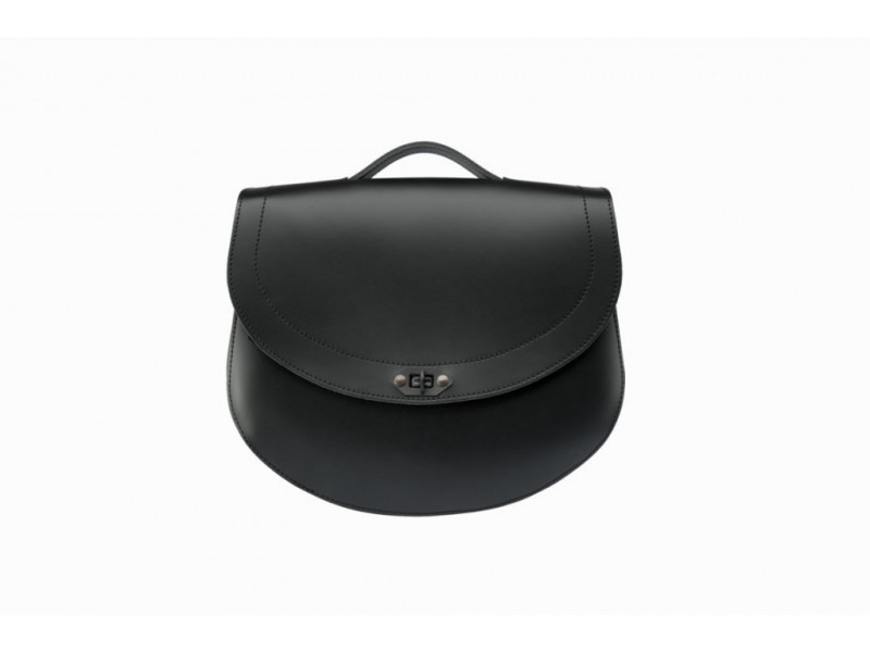 Leather saddlebag CUSTOMACCES HD AP0009N Negru stanga