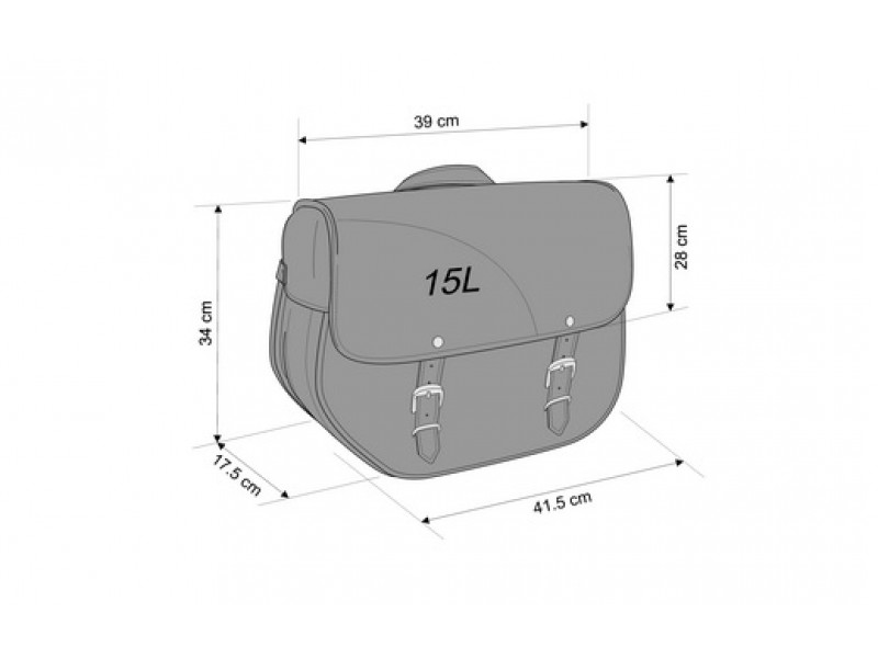 Leather saddlebag CUSTOMACCES SANT LOUIS AP0010N Negru stanga