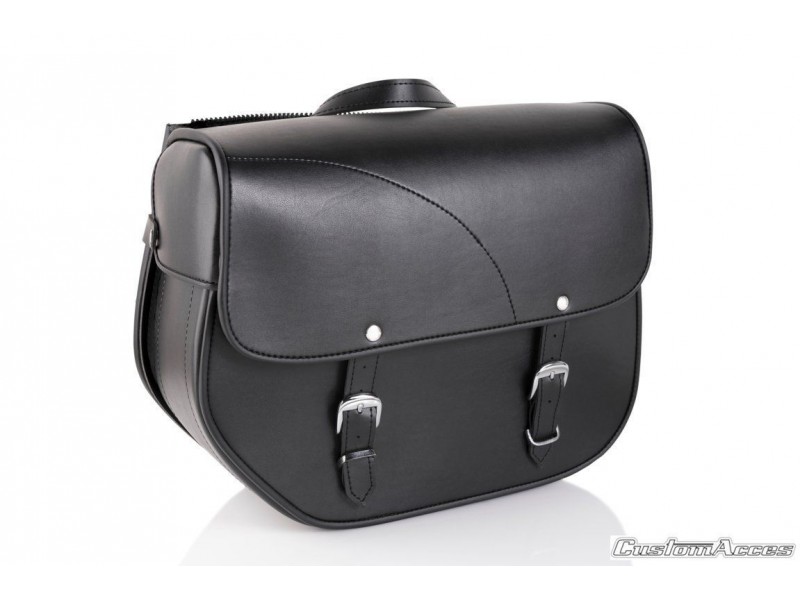 Leather saddlebag CUSTOMACCES SANT LOUIS AP0010N Negru stanga