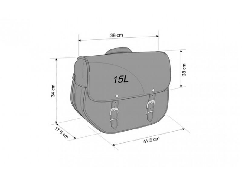 Leather saddlebag CUSTOMACCES SANT LOUIS AP0011N Negru