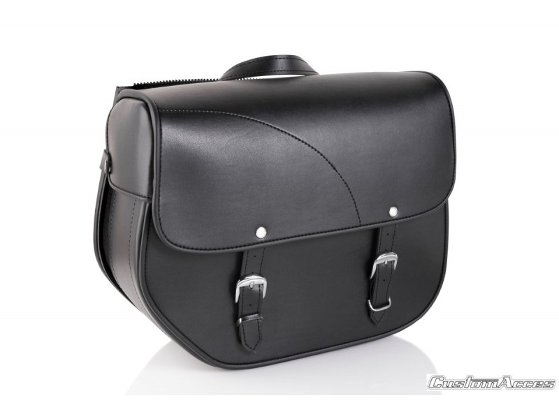 Leather saddlebag CUSTOMACCES SANT LOUIS AP0011N Negru