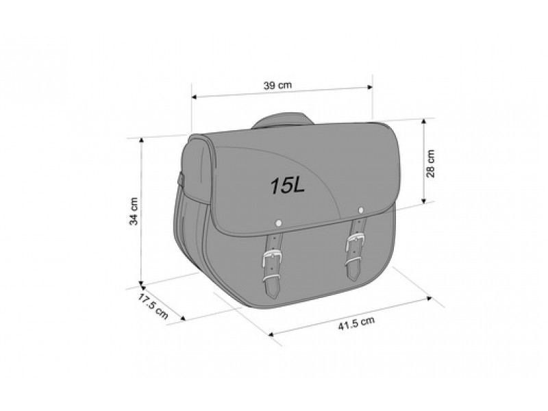 Leather saddlebag CUSTOMACCES SANT LOUIS AP0012N Negru
