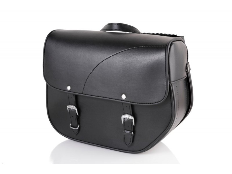 Leather saddlebag CUSTOMACCES SANT LOUIS AP0012N Negru