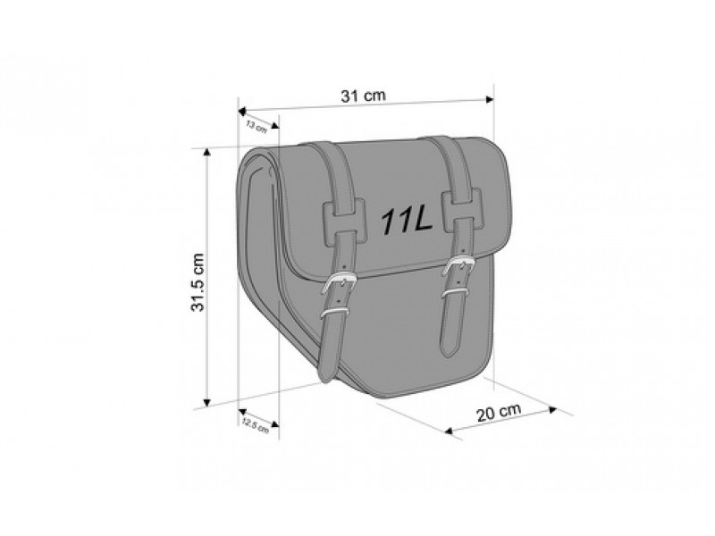 Leather saddlebag CUSTOMACCES IBIZA AP0014N Negru