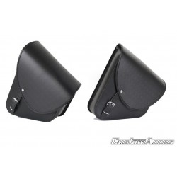 Leather saddlebag CUSTOMACCES BARCELONA APB001N Negru pereche Leather saddlebag CUSTOMACCES BARCELONA APB001N Negru pereche