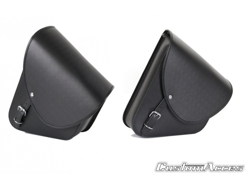 Leather saddlebag CUSTOMACCES BARCELONA APB001N Negru pereche