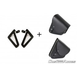 Leather saddlebag CUSTOMACCES BARCELONA APB002N Negru pair, with universal support Leather saddlebag CUSTOMACCES BARCELONA APB002N Negru pair, with universal support