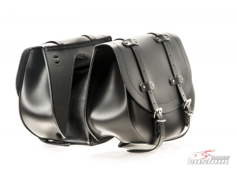 Leather saddlebag CUSTOMACCES HD APH001N Negru pereche Leather saddlebag CUSTOMACCES HD APH001N Negru pereche