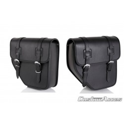 Leather saddlebag CUSTOMACCES IBIZA API001N Negru pereche Leather saddlebag CUSTOMACCES IBIZA API001N Negru pereche