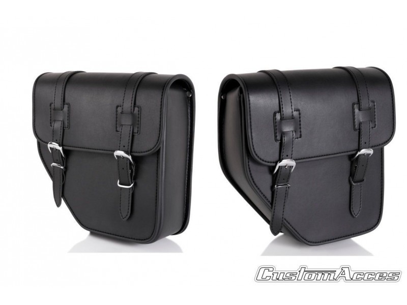 Leather saddlebag CUSTOMACCES IBIZA API001N Negru pereche