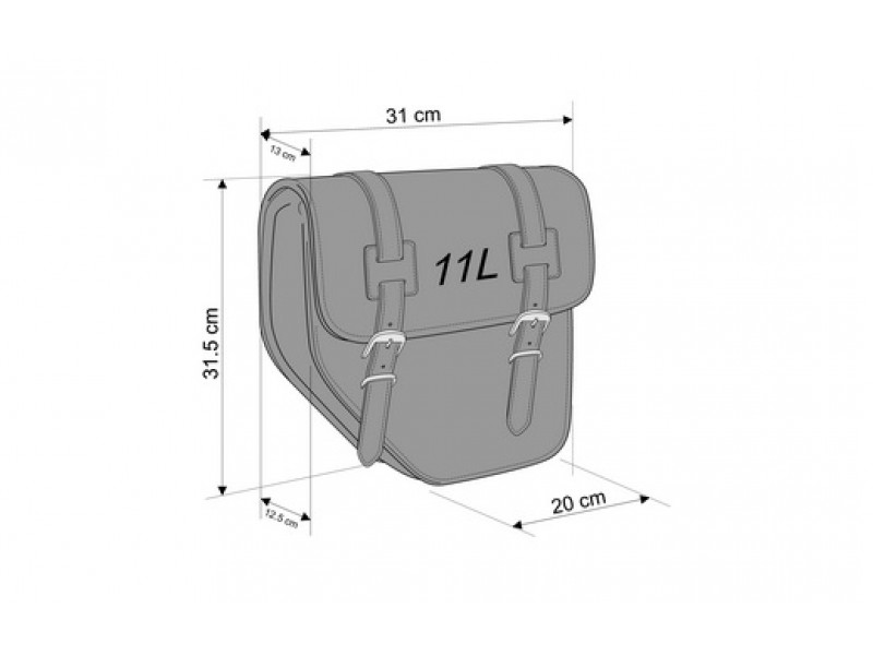 Leather saddlebag CUSTOMACCES IBIZA API002N Negru pair, with universal support