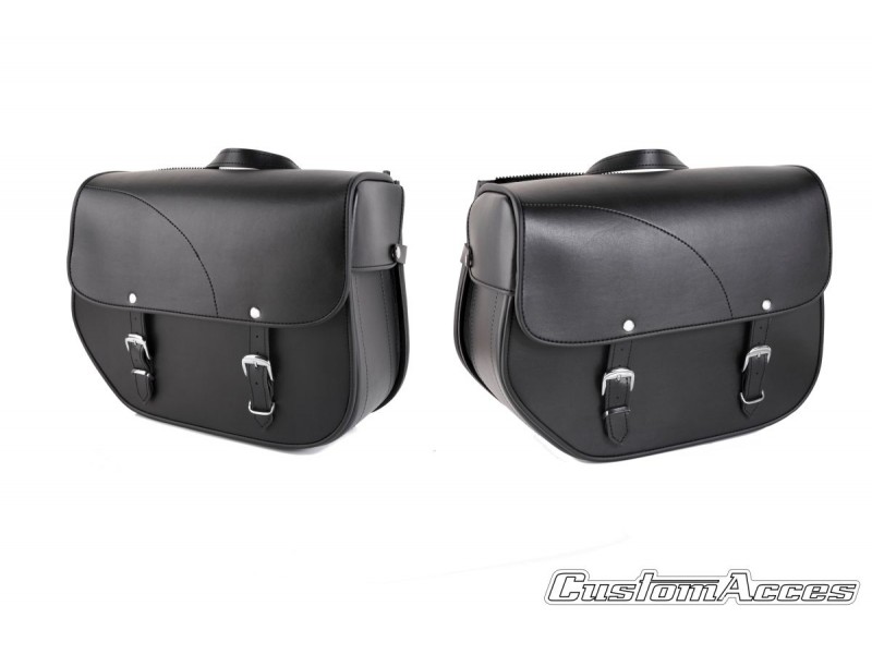 Leather saddlebag CUSTOMACCES SANT LOUIS APS001N Negru pereche