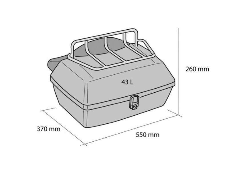 Top case CUSTOMACCES TRAVEL MT0001N Negru