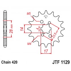 Pinion fata JT JTF 1129-12 12T, 420 Pinion fata JT JTF 1129-12 12T, 420