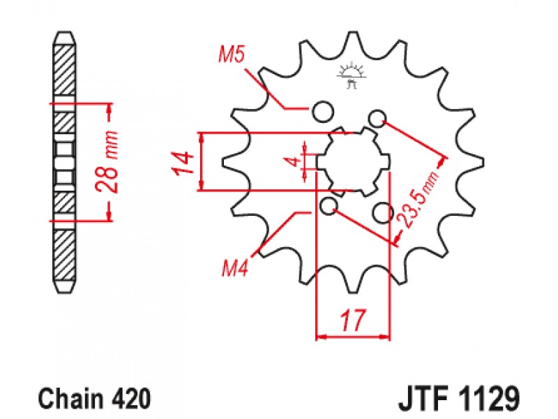 Pinion fata JT JTF 1129-12 12T, 420