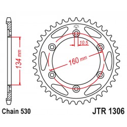 Foaie spate JT JTR 1306-40ZBK 40T, 530 Black Zinc Foaie spate JT JTR 1306-40ZBK 40T, 530 Black Zinc