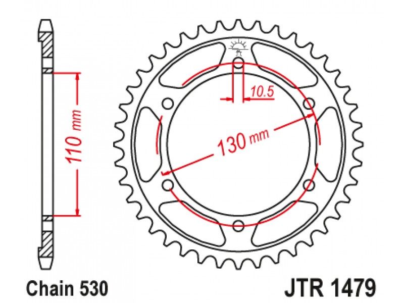Foaie spate JT JTR 1479-47ZBK 47T, 530 Black Zinc Foaie spate JT JTR 1479-47ZBK 47T, 530 Black Zinc