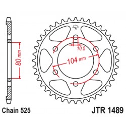Foaie spate JT JTR 1489-40ZBK 40T, 525 Black Zinc Foaie spate JT JTR 1489-40ZBK 40T, 525 Black Zinc