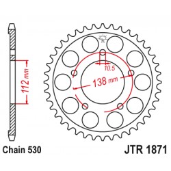 Foaie spate JT JTR 1871-48ZBK 48T, 530 Black Zinc Foaie spate JT JTR 1871-48ZBK 48T, 530 Black Zinc
