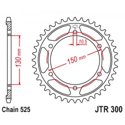 Foaie spate JT JTR 300-48ZBK 48T, 525 Black Zinc Foaie spate JT JTR 300-48ZBK 48T, 525 Black Zinc