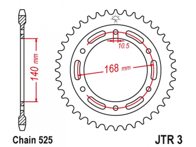 Foaie spate JT JTR 3-41ZBK 41T, 525 Black Zinc Foaie spate JT JTR 3-41ZBK 41T, 525 Black Zinc