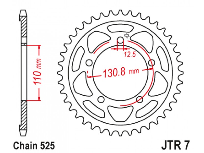 Foaie spate JT JTR 7-46ZBK 46T, 525 Black Zinc Foaie spate JT JTR 7-46ZBK 46T, 525 Black Zinc