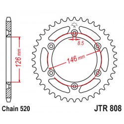 Foaie spate JT JTR 808-49SC 49T, 520 Self Cleaning Lightweight Foaie spate JT JTR 808-49SC 49T, 520 Self Cleaning Lightweight