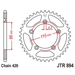 Foaie spate JT JTR 894-48ZBK 48T, 420 Black Zinc Foaie spate JT JTR 894-48ZBK 48T, 420 Black Zinc