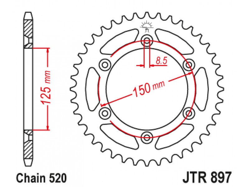 Foaie spate JT JTR 897-48SC 48T, 520 Self Cleaning Lightweight