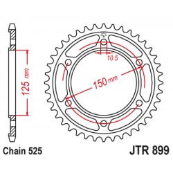 Foaie spate JT JTR 899-42ZBK 42T, 525 Black Zinc Foaie spate JT JTR 899-42ZBK 42T, 525 Black Zinc