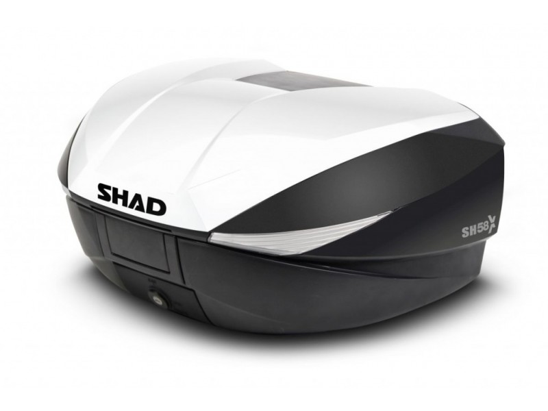 Top case cu capac colorat SHAD SH58X Alb with PREMIUM lock