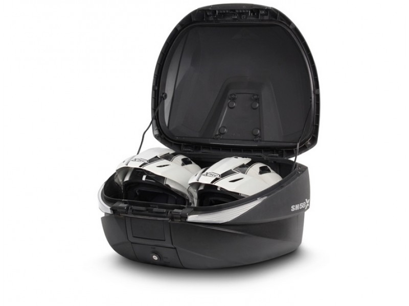 Top case cu capac colorat SHAD SH58X Black metal with PREMIUM lock