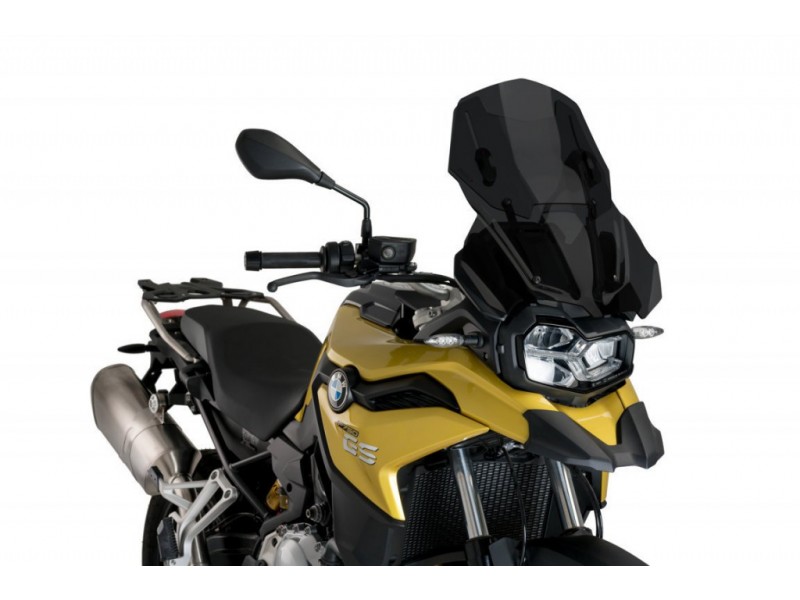 Windscreen PUIG RACING WITH SUPPORT + PROTECTION 3178F dark smoke