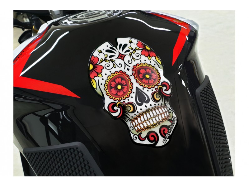 Tank pad PUIG SKULL 3673R Rosu
