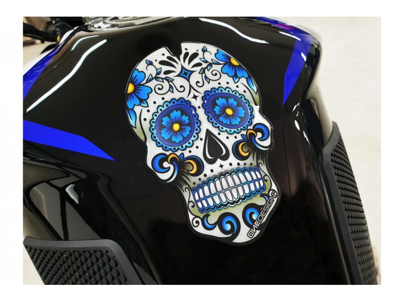 Tank pad PUIG SKULL 3673A Albastru