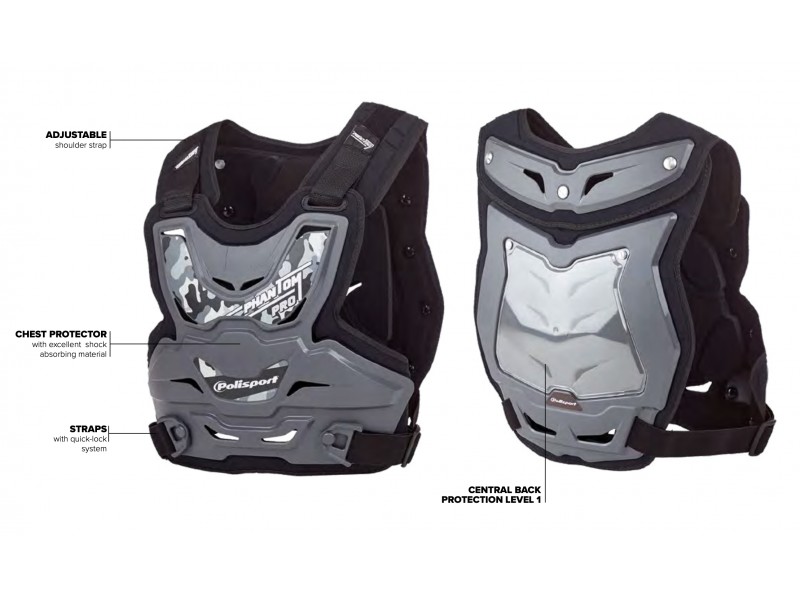 Protectie de piept POLISPORT PHANTOM PRO 8003900001 nardo grey Protectie de piept POLISPORT PHANTOM PRO 8003900001 nardo grey