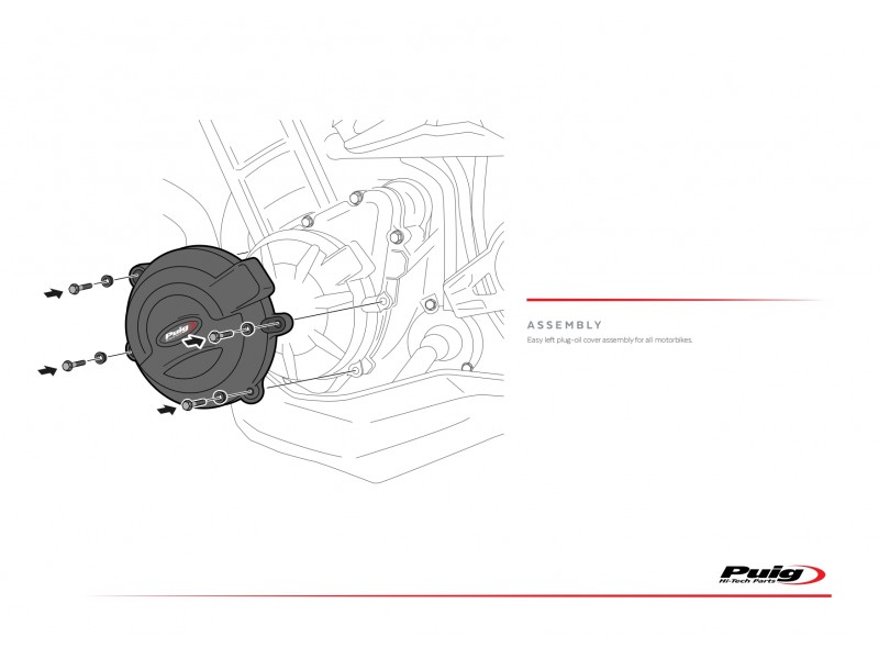 Engine protective covers PUIG 20169N Negru included right, left and alternator caps