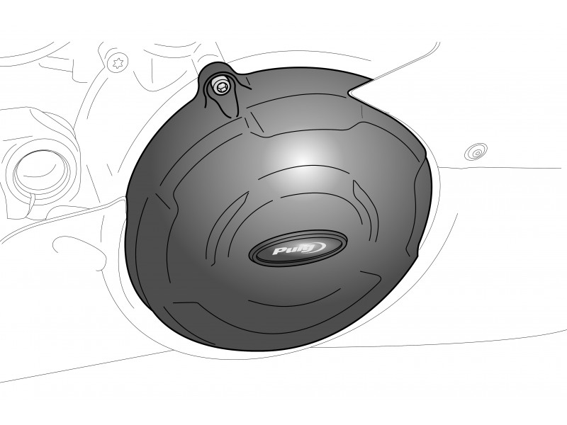 Engine protective covers PUIG 20169N Negru included right, left and alternator caps